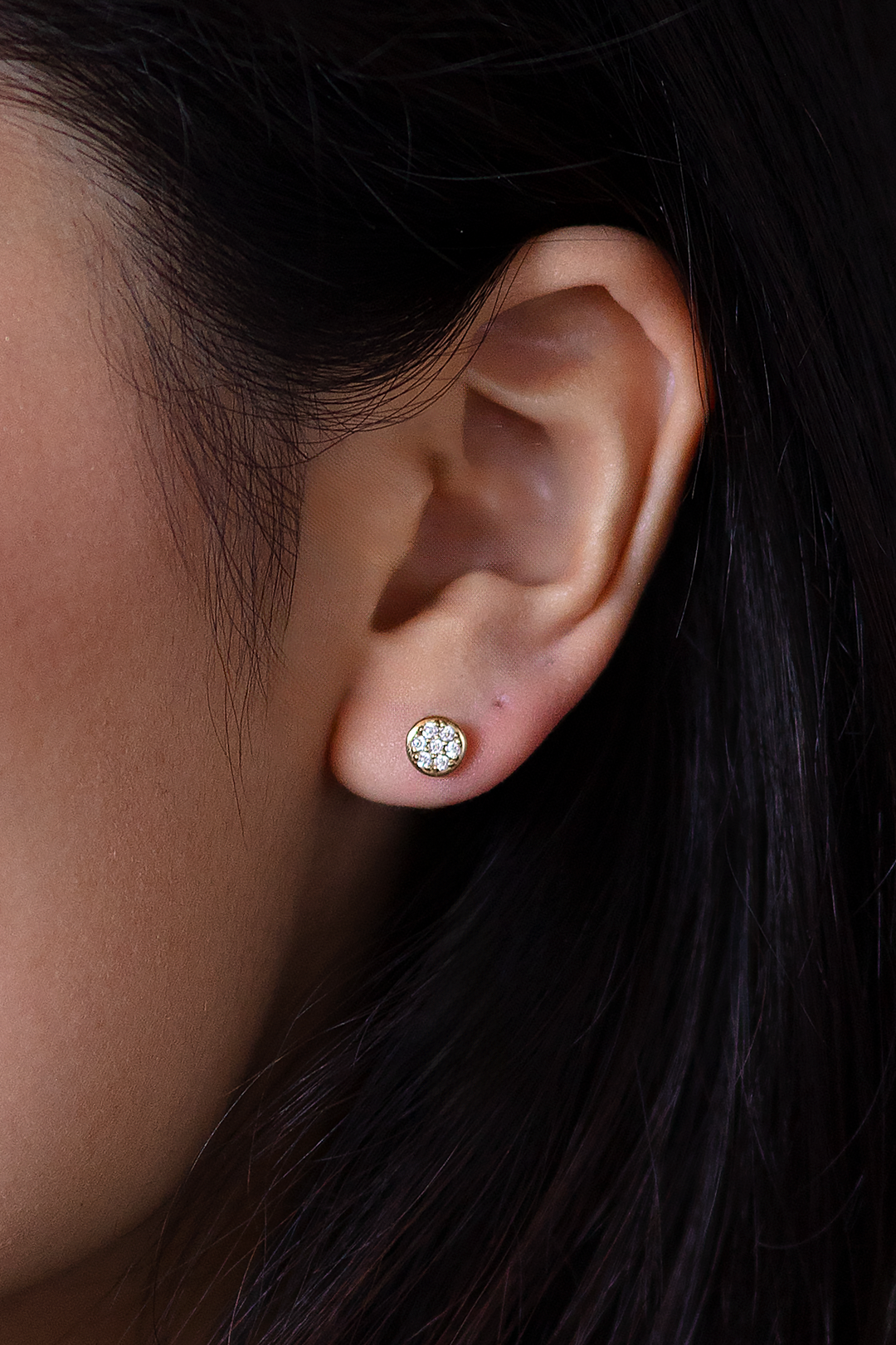 Diamond Medallion Earring