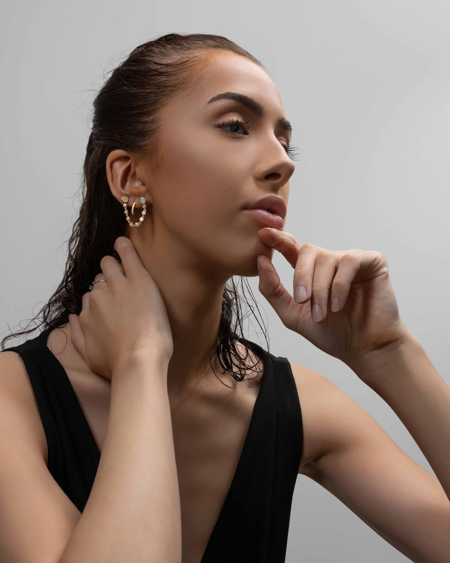 Diamond Medallion Earring