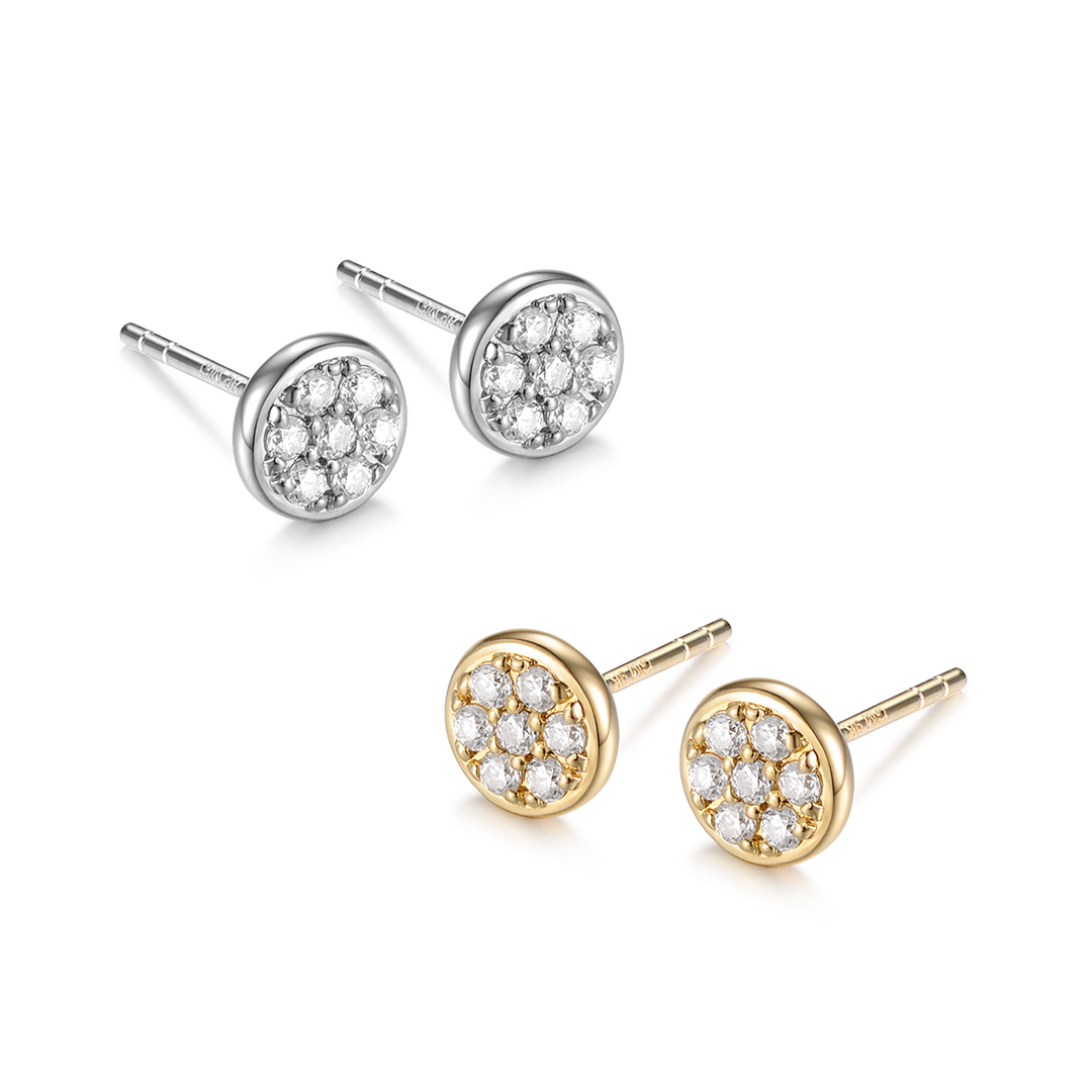 Diamond Medallion Earring